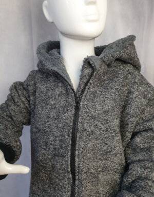 Walkjacke dunkelgrau meliert, Teddy