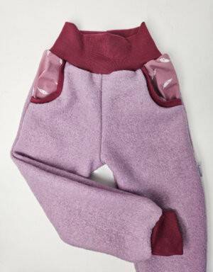 Walkjacke rosa, rosa mit Feder