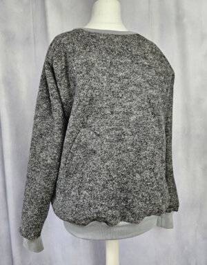 Damen Pullover / Hoodie aus Walk dunkelgrau meliert (gerade)