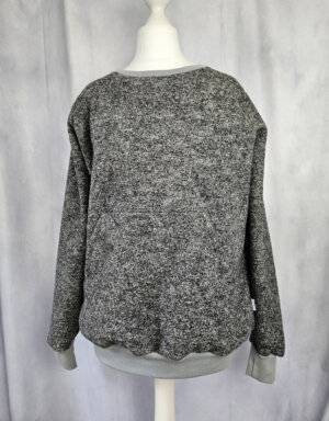 Damen Pullover / Hoodie aus Walk dunkelgrau meliert (gerade)