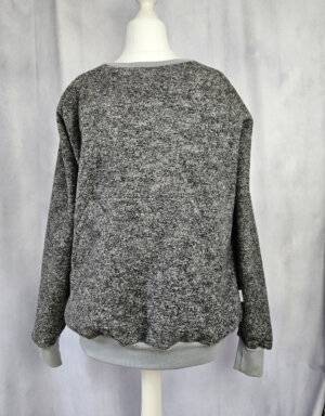 Damen Pullover / Hoodie aus Walk dunkelgrau meliert (gerade)