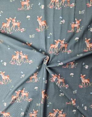 #J085 Bio-Jersey grün mit Reh
