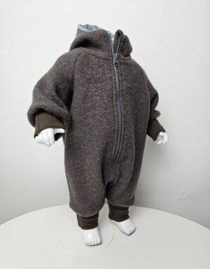 Walk-Anzug taupe, blau mit Igel