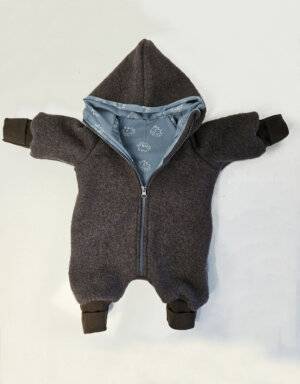 Walk-Anzug taupe, blau mit Igel