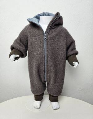 Walk-Anzug taupe, blau mit Igel