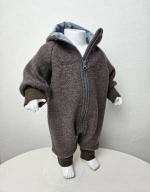 Walk-Anzug taupe, blau mit Igel