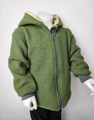 Walkjacke waldgrün, hellgelb mit Baustelle