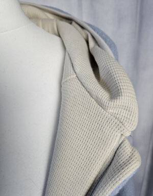 Damenmantel aus Walk gletscher, Waffel-Jersey beige