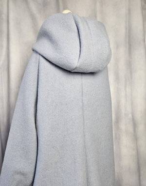 Damenmantel aus Walk gletscher, Waffel-Jersey beige