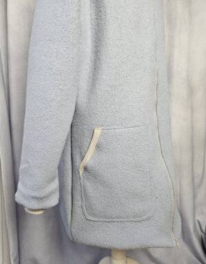 Damenmantel aus Walk gletscher, Waffel-Jersey beige