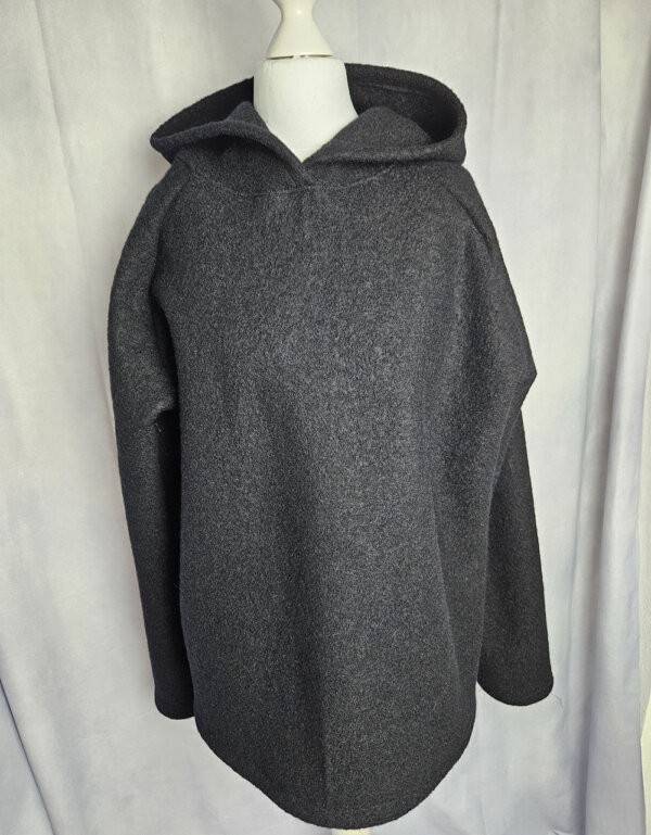 Damen Pullover / Hoodie aus Walk schwarz (gerade)