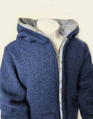 Walkjacke jeansblau, hellblau mit Kaninchen