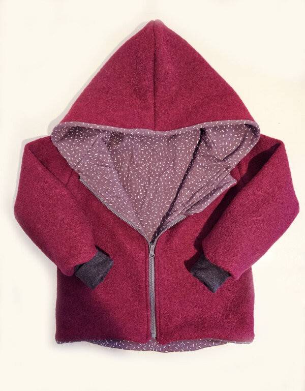 Walkjacke beere, mauve mit Strichen