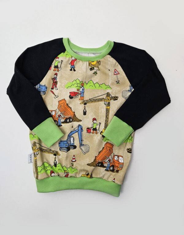 Langarm-Shirt Jersey hellgelb mit Baustelle