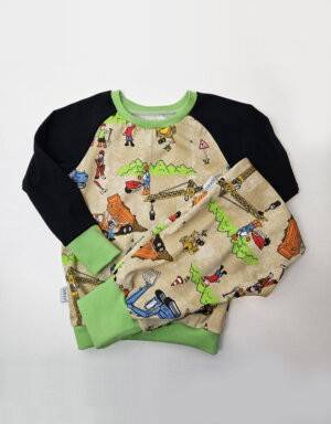 Langarm-Shirt Jersey hellgelb mit Baustelle