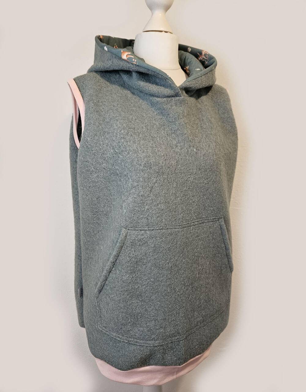 Damen Pullunder aus Walk mint-grün