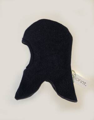Schlupfmütze aus Walk schwarz