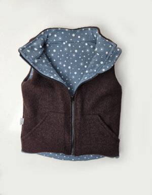 Walkweste braun, Jersey grau mit Sternhimmel