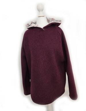 Damen Pullover / Hoodie aus Walk purpur