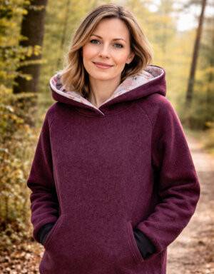 Damen Pullover / Hoodie aus Walk purpur