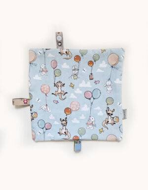 Knistertuch hellblau mit Känguru