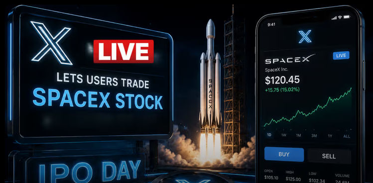 X SpaceX in-app stock trading IPO