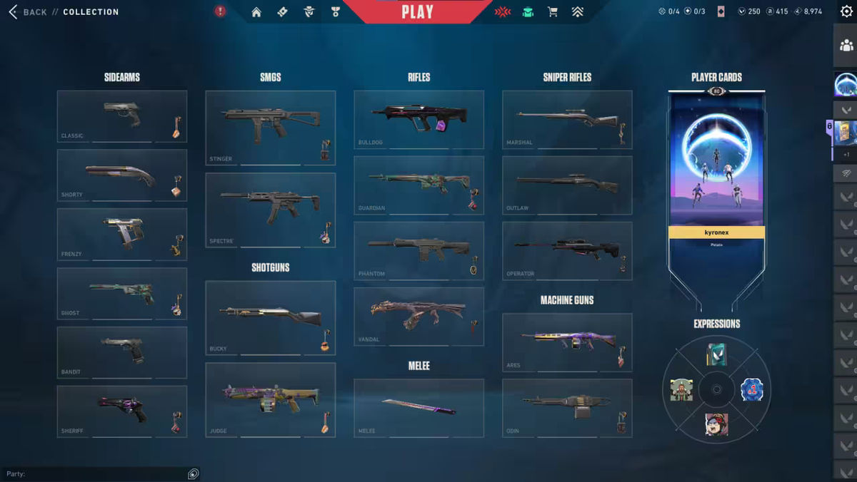 Valorant Account EU Inventory: 12 Skins