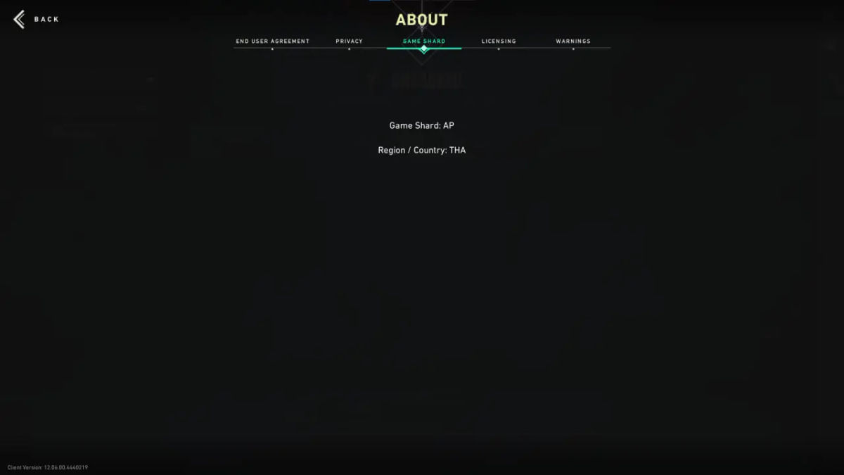 Valorant Account Region: AP Thailand Shard Confirmation