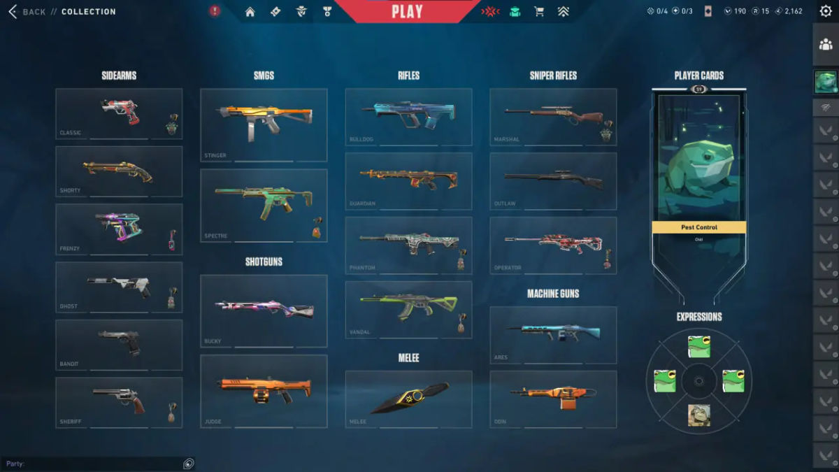 Valorant Account EU Inventory: 45 Skins and Player Cards