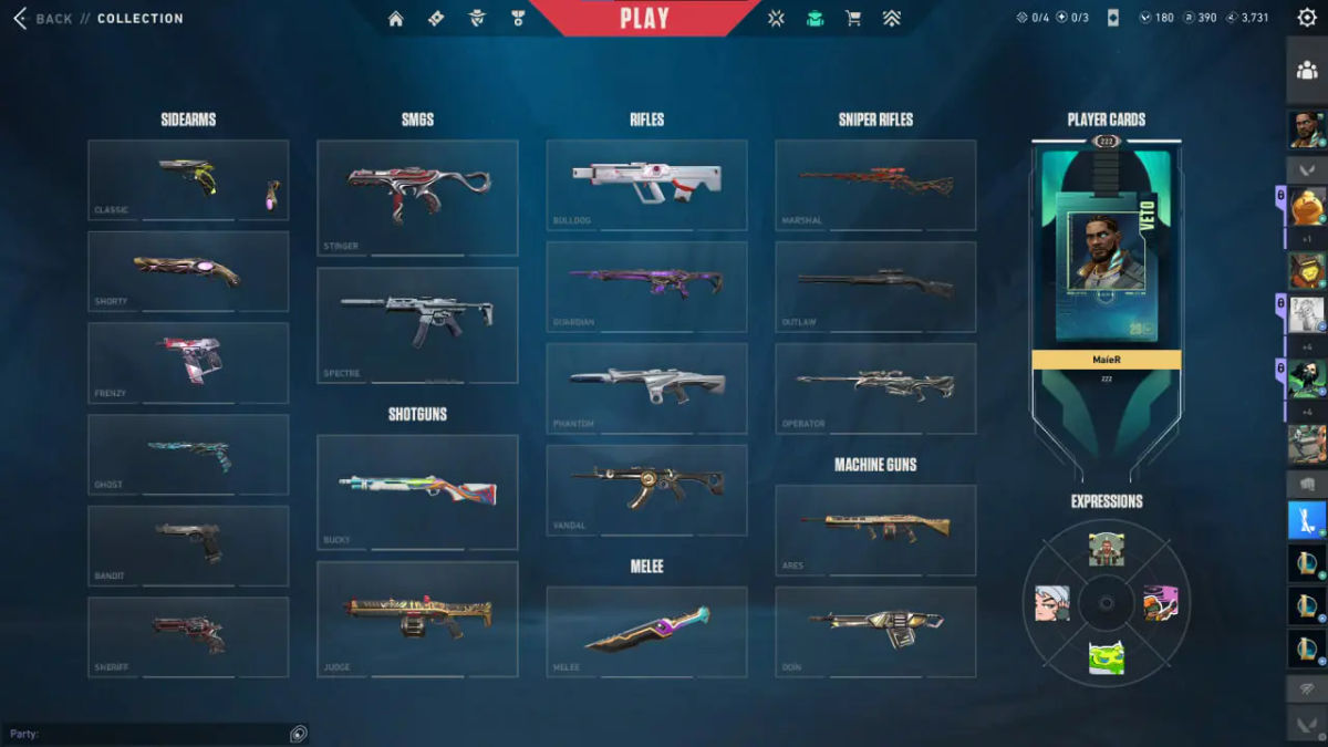 Valorant Account latam Inventory: 65 Skins