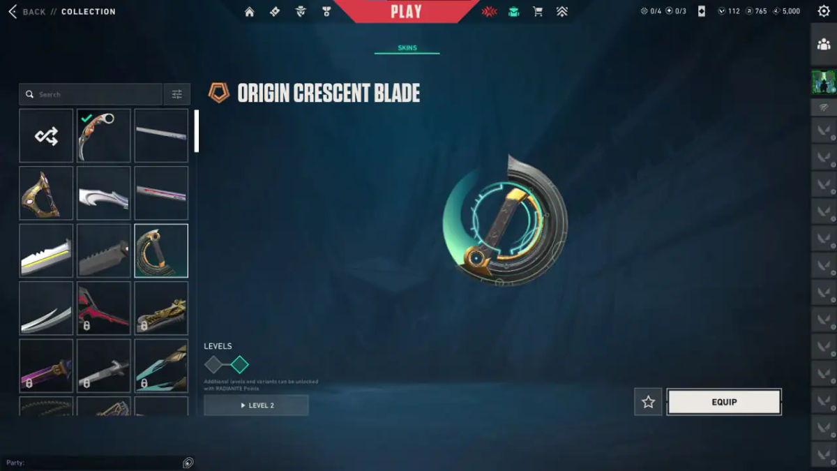 Origin Crescent Blade Melee Skin - Valorant Showcase