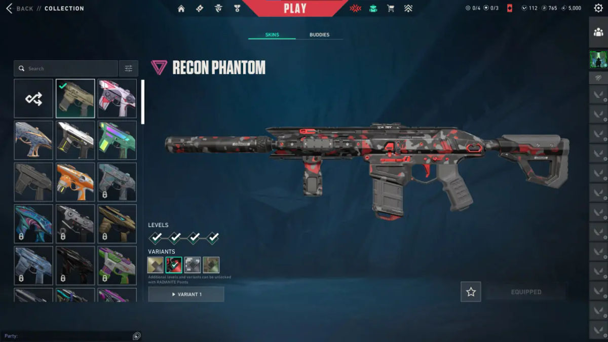 Recon Phantom Red Variant Skin Details