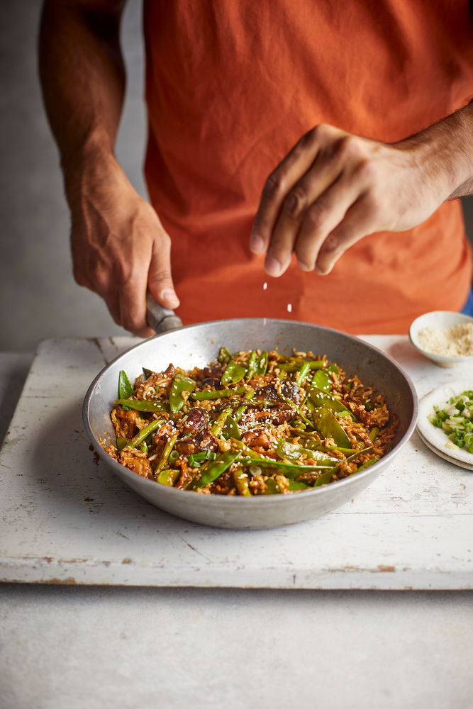 3-2-1: Spring Vegetables with Miso Butter and Teriyaki Rice