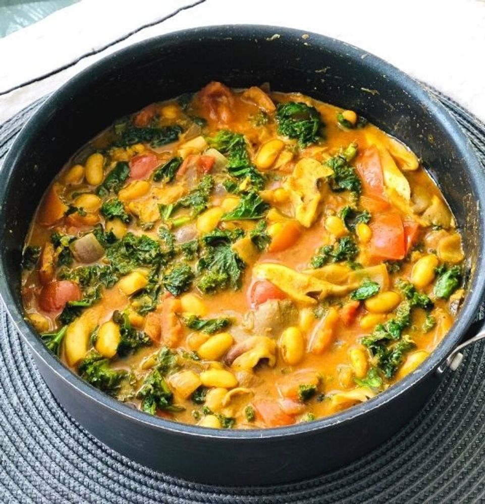 Butter Bean, Mushroom and Kale Curry