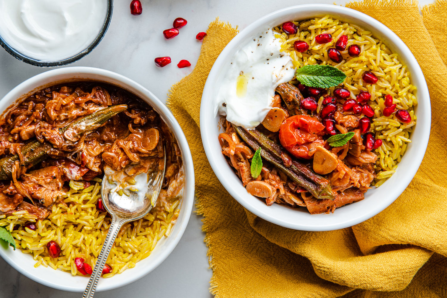 Jackfruit, Tomato and Okra Slow Cooker Stew with Saffron Rice