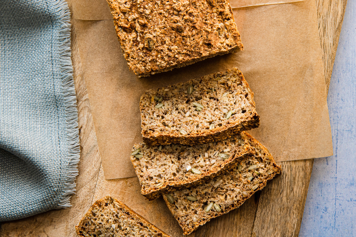 No-Knead Chia, Flax and Oat Bread