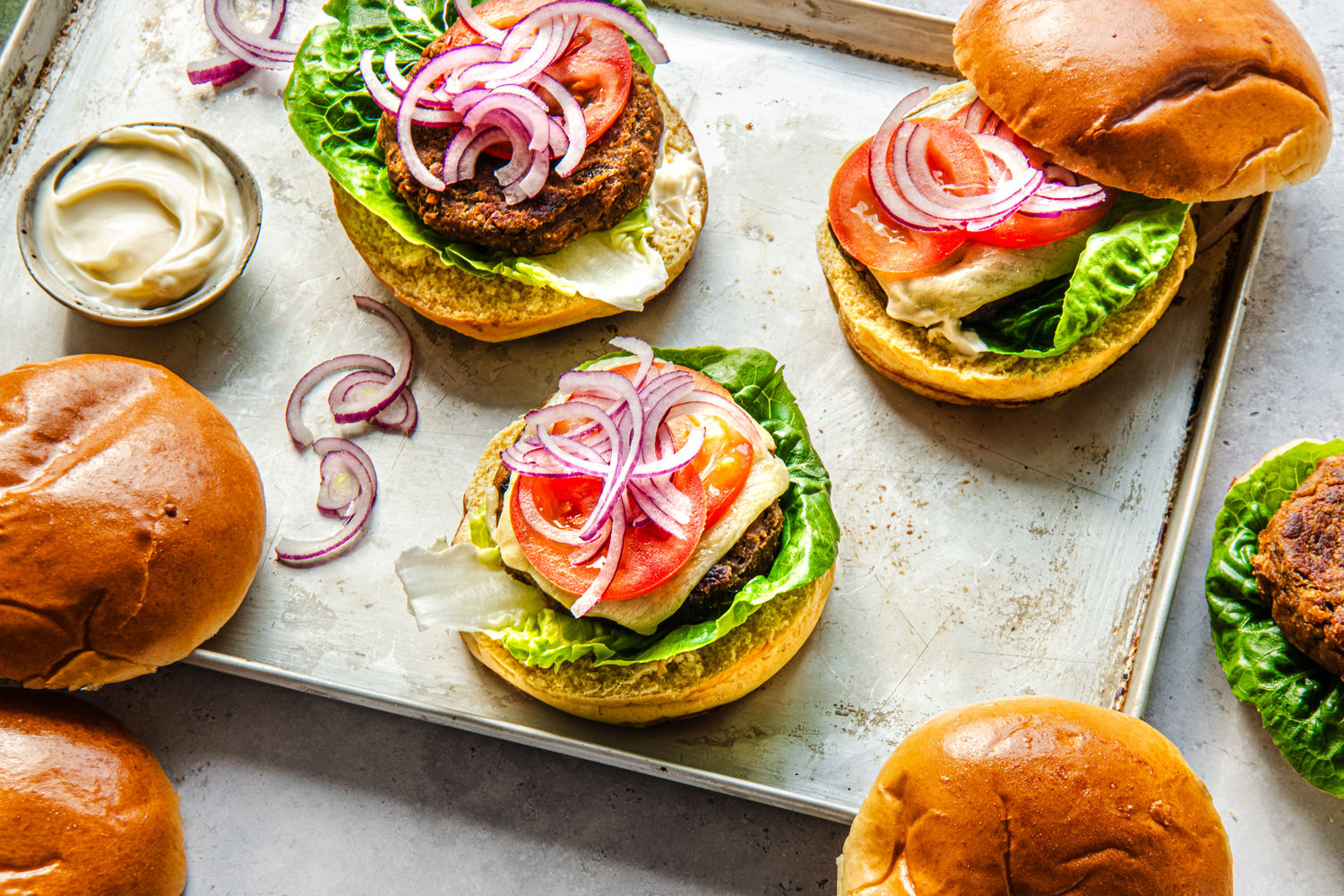 Smoky Mushroom and Tempeh Veggie Burgers