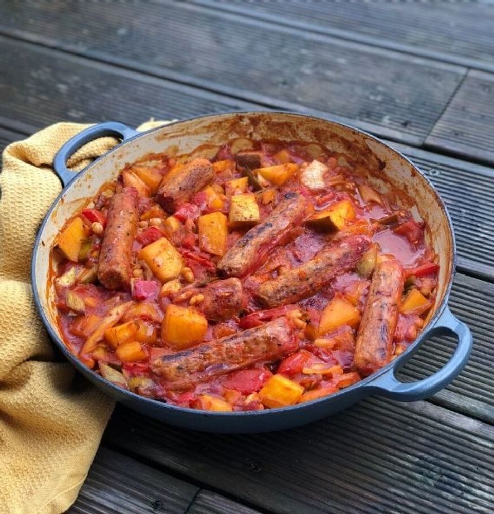 Veggie Sausage and Swede One Pot