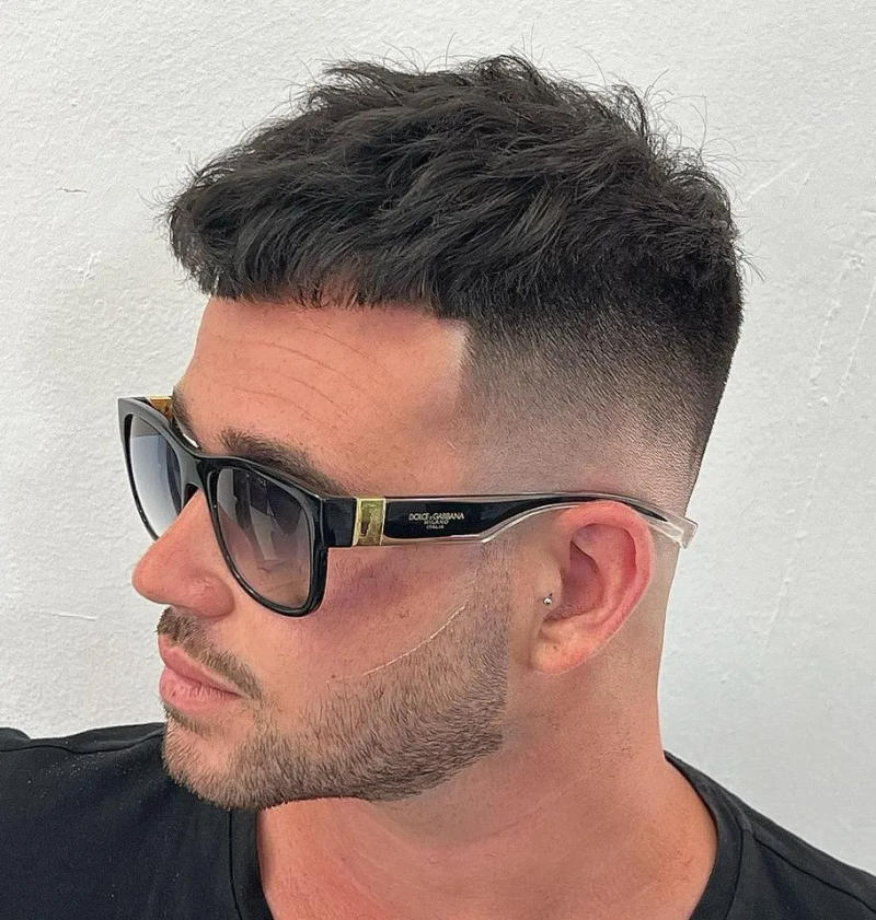 Low Taper Fade with Fringe
