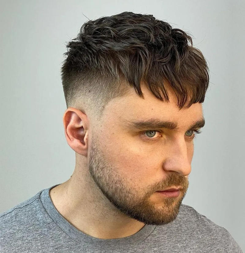 Low Taper Fade with Fringe
