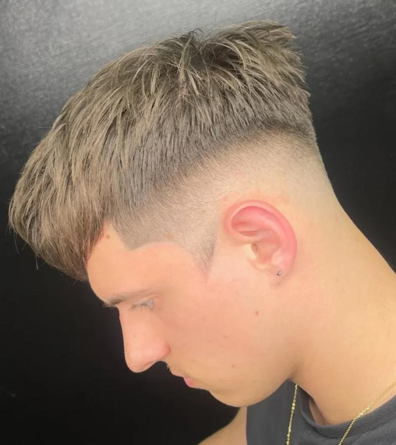 Low Taper Fade with Fringe