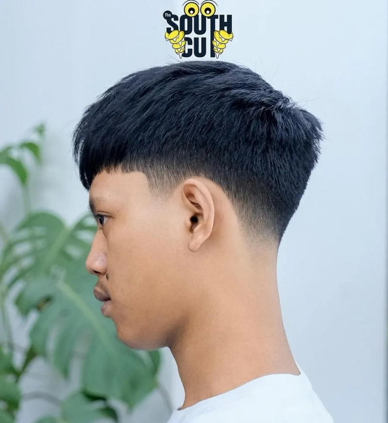 Low Taper Fade with Fringe