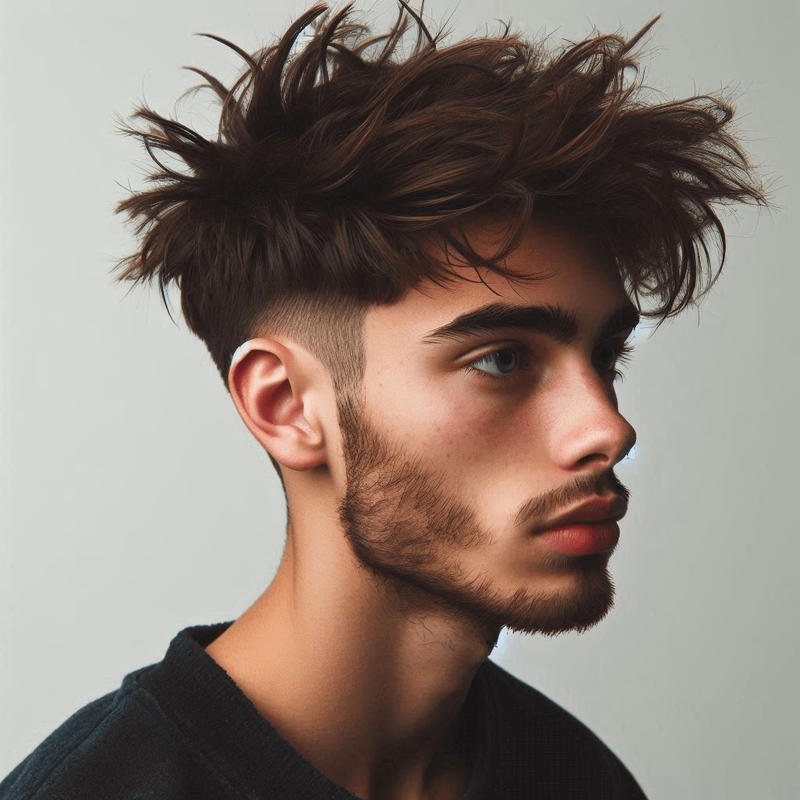 Low Taper Fade Messy Top