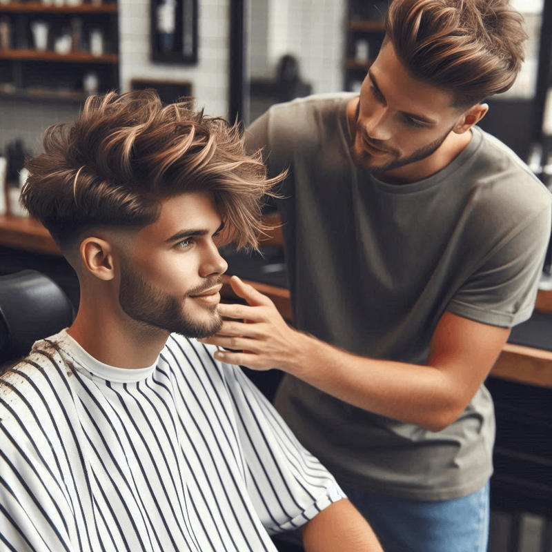 Low Taper Fade Messy Top