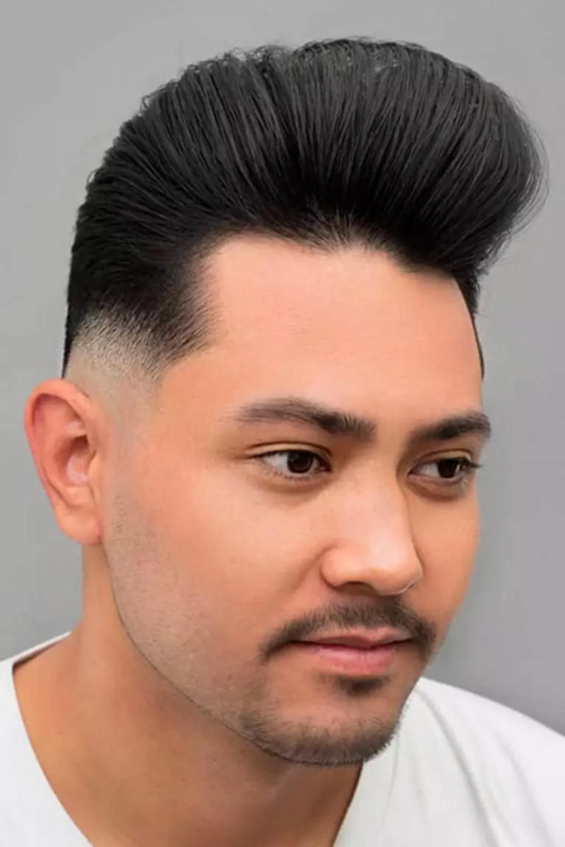 Mid Taper Fade Straight Hair