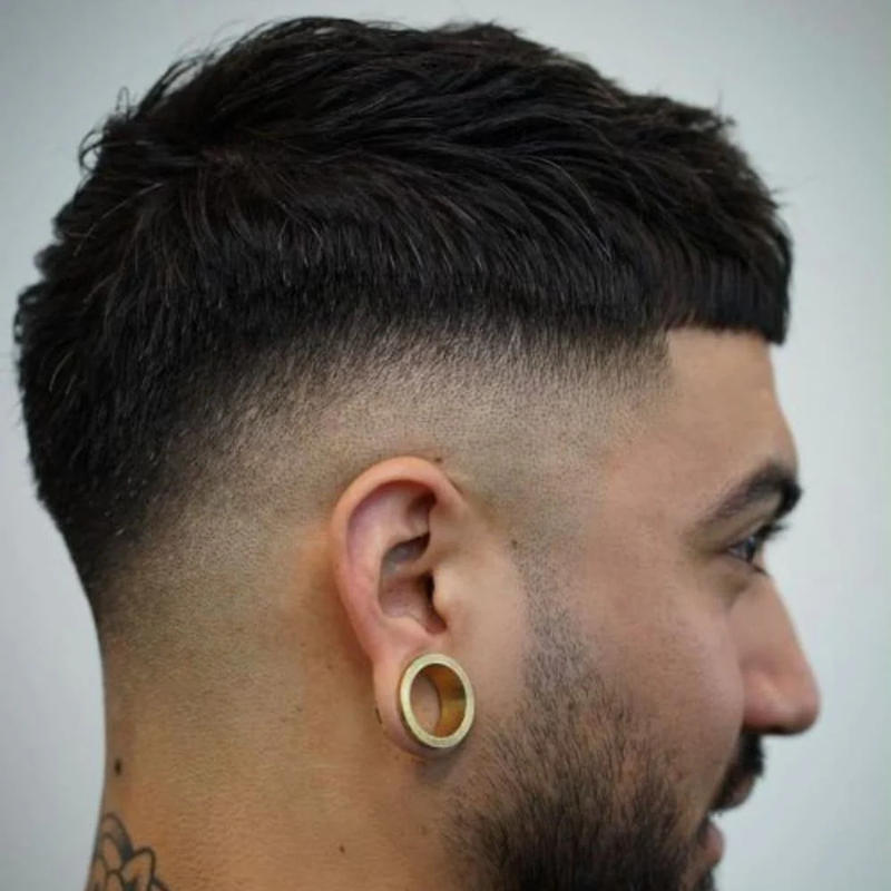 Mid Taper Fade Straight Hair