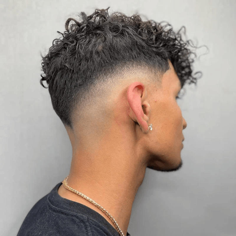 low taper fade curly hair