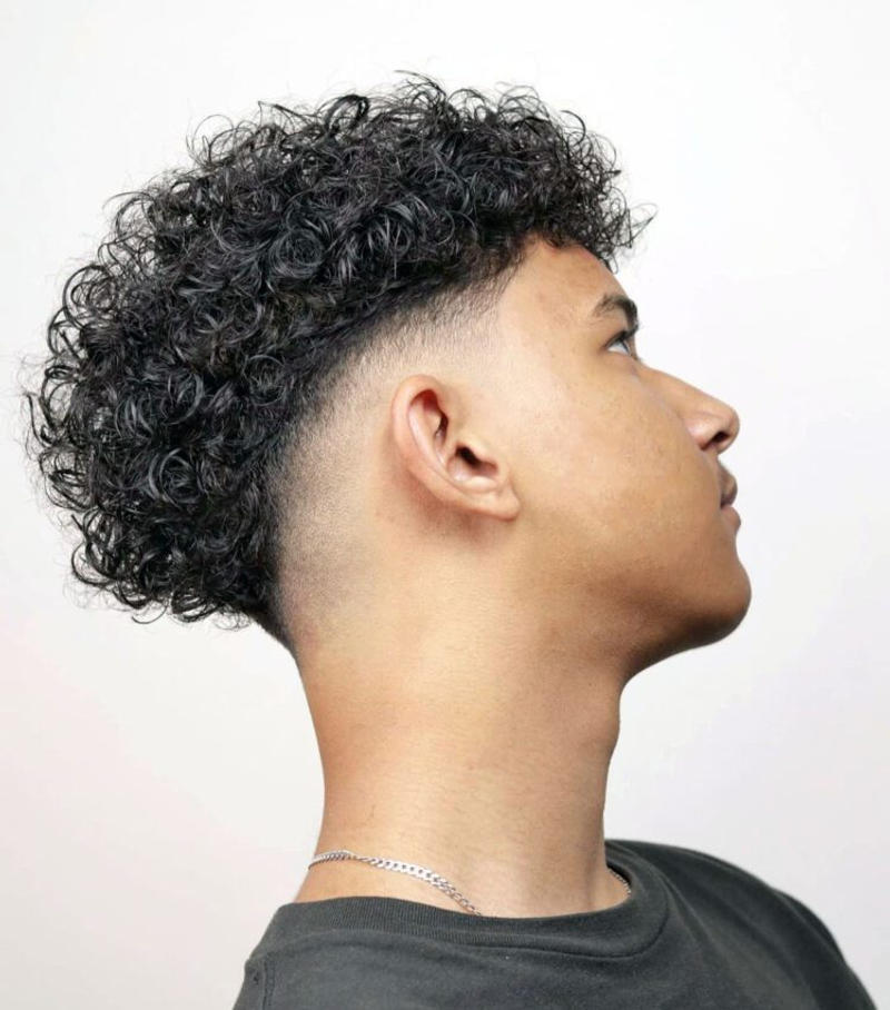 Curly Taper Fade Haircut