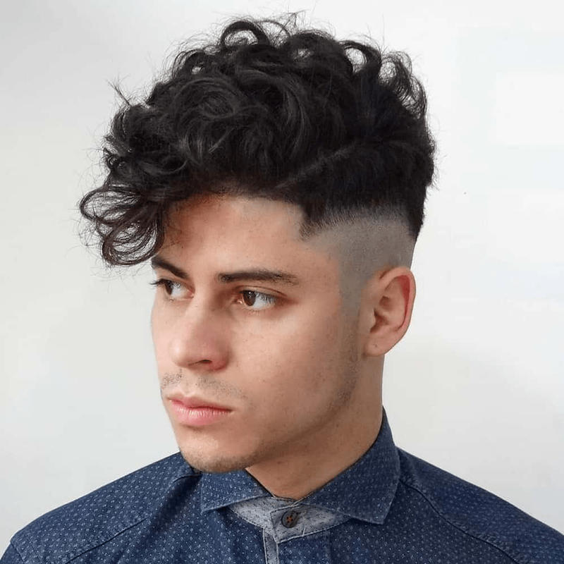 High Taper Fade Curly Hair