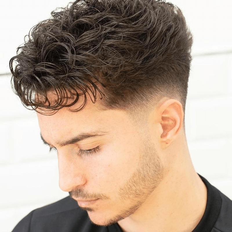 Low Taper Fade Messy Top